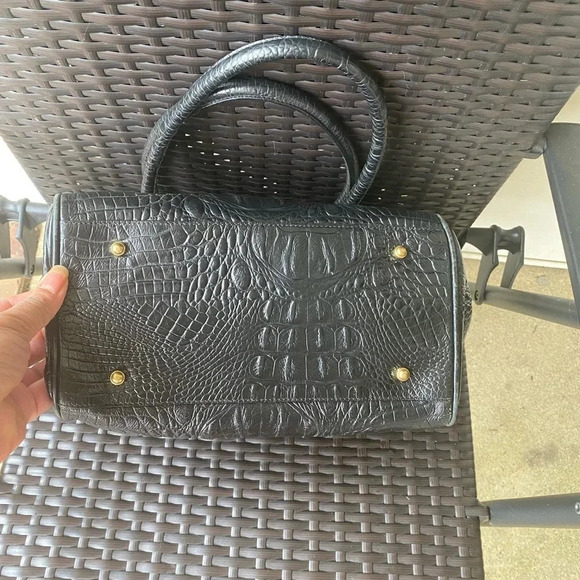 Brahmin Croc Embossed Tote Bag, Black - Picture 14 of 17